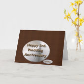 Gelukkig 3e huwelijksjubileum kaart (Gele Bloem)