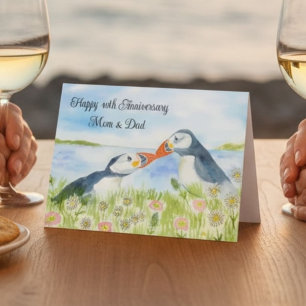 Gelukkig 40-jarig jubileum mama en papa papegaaidu kaart