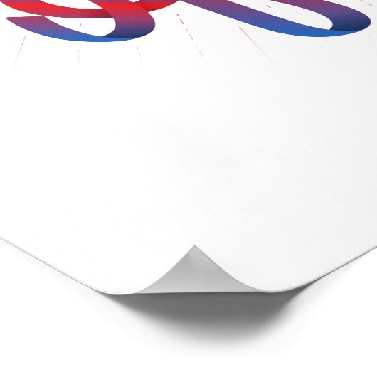 Gelukkig 4 juli (18x24) Rood/Blauw verloop Poster (Hoek)