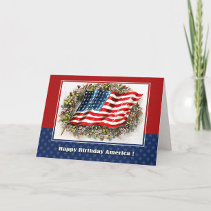 Gelukkig 4 juli.  Amerikaanse vlag Kaart