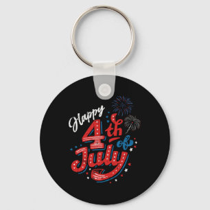 Gelukkig 4 juli Cool Onafhankelijkheidsdag Patriot Sleutelhanger