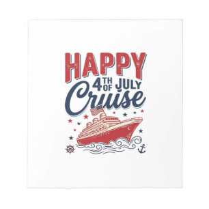 Gelukkig 4 juli Cruise Vintage Patriottische Shirt Notitieblok