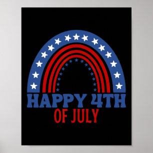 Gelukkig 4 juli Grappige Usa Vlag Voor Onafhankeli Poster
