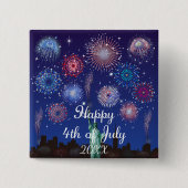 Gelukkig 4 juli in New York Vierkante Button 5,1 Cm (Voorkant)