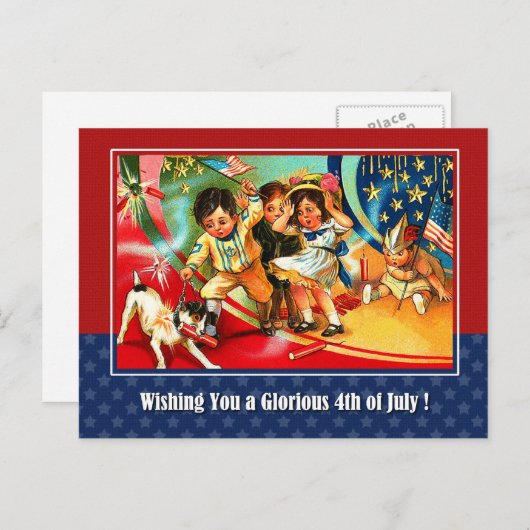 Gelukkig 4 juli.  Kinder Briefkaart (Voorkant / Achterkant)