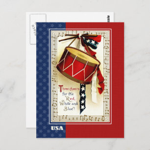 Gelukkig 4 juli. patriottisch design briefkaart