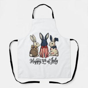 Gelukkig 4 juli Patriottisch Konijn Shirt Ontwerp_ Schort