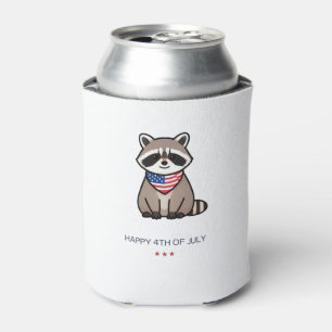 Gelukkig 4 juli Patriottische Wasbeer Kunst Blikjeskoeler