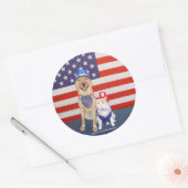 Gelukkig 4 juli! ronde sticker (Envelop)