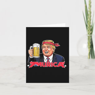 Gelukkig 4 juli Trump Amerikaanse vlag Merica Trum Kaart