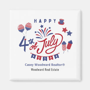 Gelukkig 4 juli USA Vastgoedmarketing Magneet