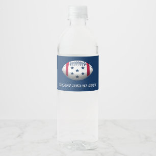 Gelukkig 4 juli voetbal waterfles etiket