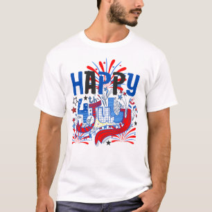 Gelukkig 4 juli Vuurwerk USA-63261 T-shirt