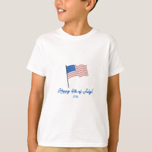 "Gelukkig 4 juli!" Waving Flag T-shirt