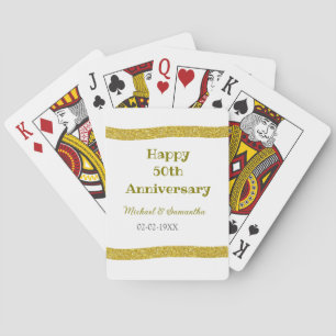 Gelukkig 50-jarig jubileum gouden glinsterende ran pokerkaarten