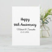 Gelukkig 50-jarig jubileum voeg naam koppel datum  kaart (Staand voorkant)