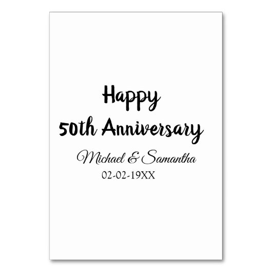Gelukkig 50-jarig jubileum voeg naam koppel datum kaart (Voorkant)