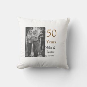 Gelukkig 50-jarig jubileum voeg naam koppel datum kussen