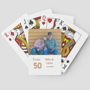 Gelukkig 50-jarig jubileum voeg naam koppel datum pokerkaarten