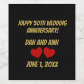 Gelukkig 50-jarig jubileum wijn etiket (Enkel label)