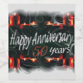 Gelukkig (50e)Gepersonaliseerd Jubileum Wijn Etiket (Enkel label)