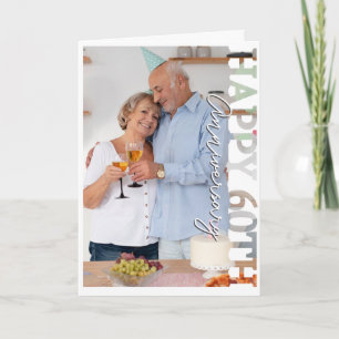 Gelukkig 60-jarig huwelijksjubileum fotokaart bedankkaart