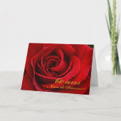 Gelukkig 60-jarig jubileum in het Frans, Rode Roos Kaart (Voorkant)