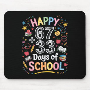 Gelukkig 67+33 dagen school wiskunde 100 dagen sli muismat