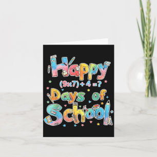 Gelukkig 67 dagen school wiskunde vergelijking ler kaart
