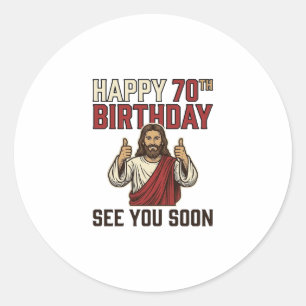 Gelukkig 70ste verjaardag Tot ziens binnenkort Vin Ronde Sticker