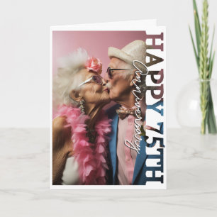 Gelukkig 75-jarig huwelijksjubileum fotokaart bedankkaart