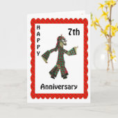 Gelukkig 7-jarig jubileum kaart (Gele Bloem)