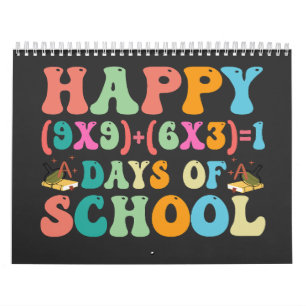 Gelukkig (9x9)+ (6x3)+1 dag van school Grappige Wi Kalender