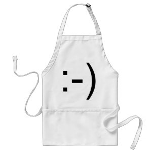 Gelukkig aangezicht emoticon! standaard schort