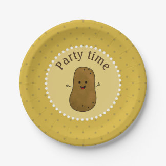 Gelukkig Aardappel Feest Tijd Papieren Bordje
