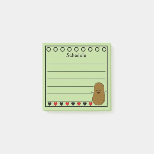 Gelukkig Aardappel Schema Groen Post-it® Notes (Voorkant)
