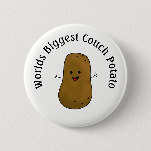 Gelukkig Aardappelwereld Grootste Couch Potato Ronde Button 5,7 Cm (Voorkant)