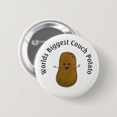 Gelukkig Aardappelwereld Grootste Couch Potato Ronde Button 5,7 Cm (Voorkant /achterkant)