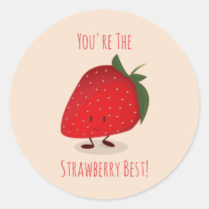 Gelukkig aardbeien karakter STICKER