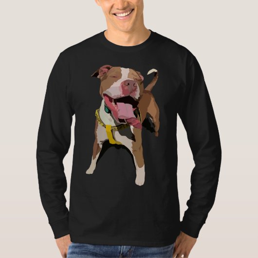 Gelukkig Adoptable Pitbull T-shirt (Voorkant)