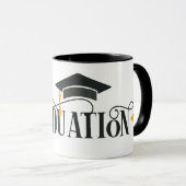 gelukkig afstuderen personaliseer naam Mok (Voorkant rechts)