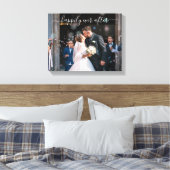 Gelukkig altijd elegant gefotografeerd bruiloft canvas afdruk (Insitu (Slaapkamer))