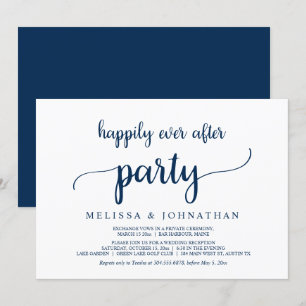 Gelukkig altijd na bruiloft Elopement Party Uitnod Kaart