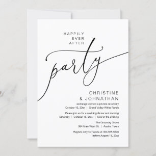 Gelukkig altijd na het feest, elopement diner dans kaart