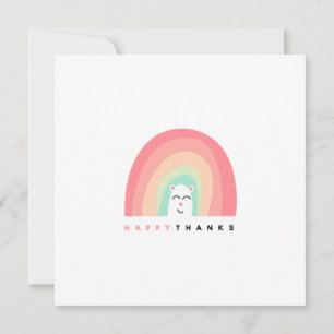 Gelukkig Bedankt Schattig Regenboog Dier Persoonli