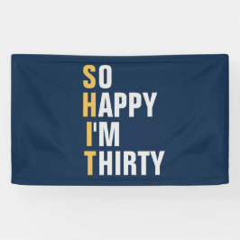 Gelukkig ben ik 30 30e verjaardag banner/achtergro spandoek