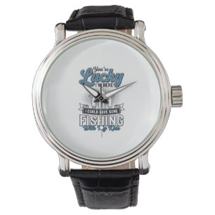 Gelukkig ben ik hier Familie Vissen Vintage T-shir Horloge