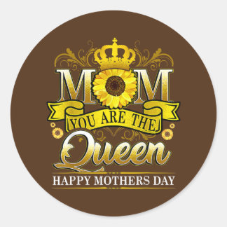 Gelukkig ben je de koningin met de zon ronde sticker