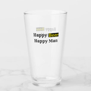Gelukkig Bier Gelukkig Man Glas