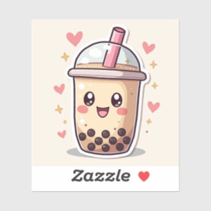 Gelukkig Boba-drankje – Pastel Kawaii Melkthee Sticker